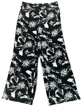 White House Black Market The Wide Leg Black And White Comfortable Tassel Pants